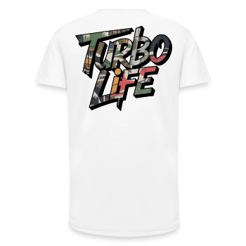 Turbo Life Camo Motiv für JDM Fans Männer Jungs - Long Fit Männer T-Shirt - Weiß - Hinten - AI Model Male 185 light (185cm)