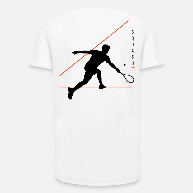 Squash Silhouette mit Neonlinien - Long Fit Männer T-Shirt - Weiß