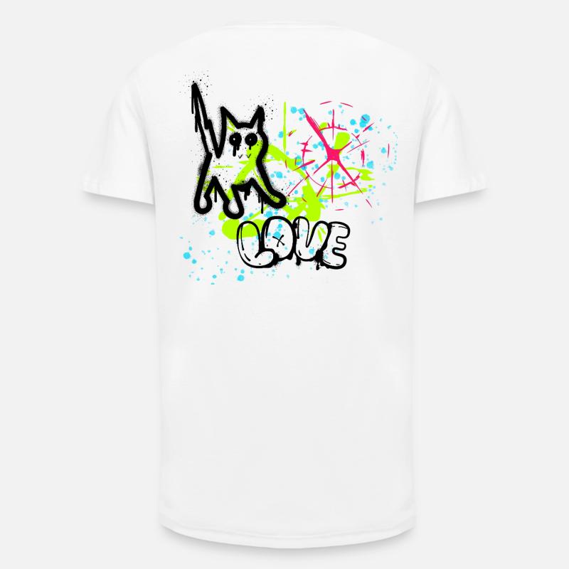 Neon Graffiti Splatter Pattern - Long Fit Men's T-Shirt - white