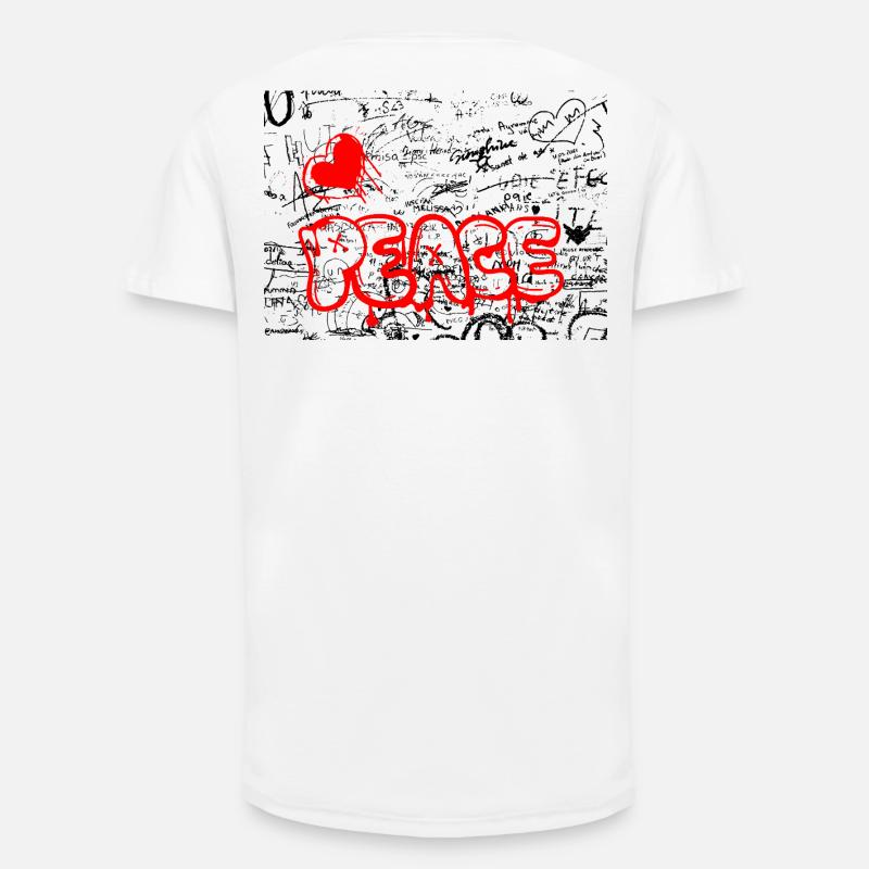 Pense Graffiti Herz Rot - Long Fit Männer T-Shirt - Weiß