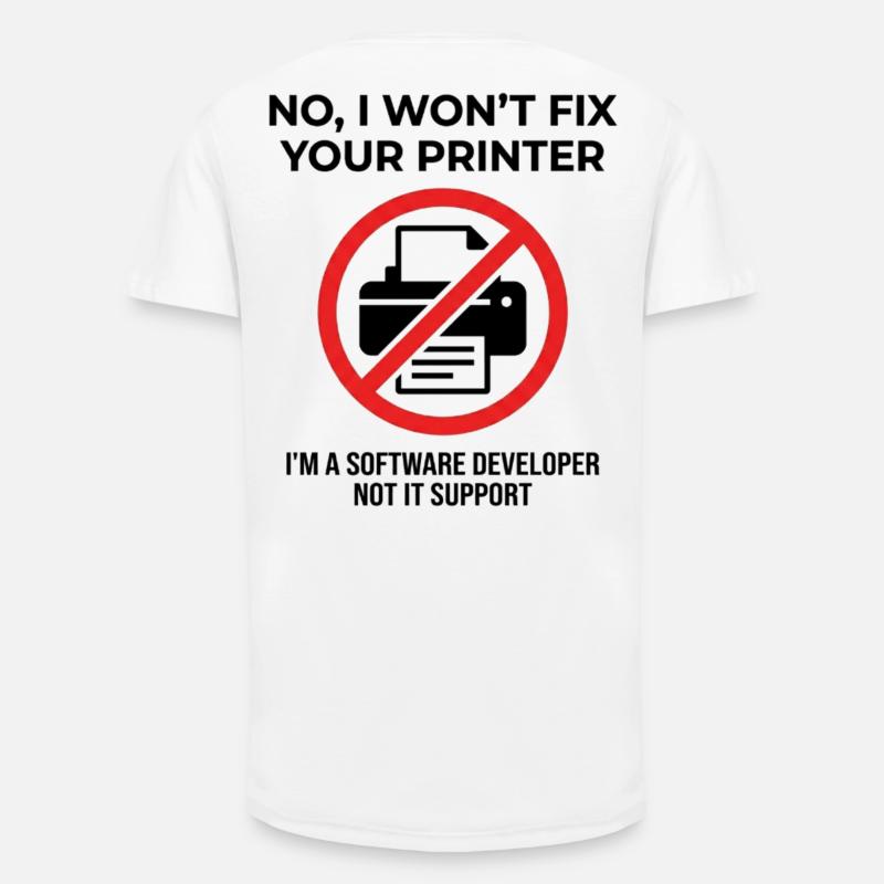 Programmierer: kein IT-Support - Long Fit Männer T-Shirt - Weiß