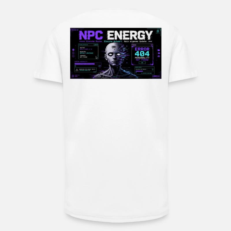 NPC ENERGY ERROR 404 - Long Fit Männer T-Shirt - Weiß