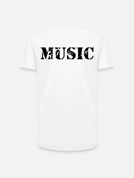music as a stamp print design - Long Fit Men's T-Shirt - white