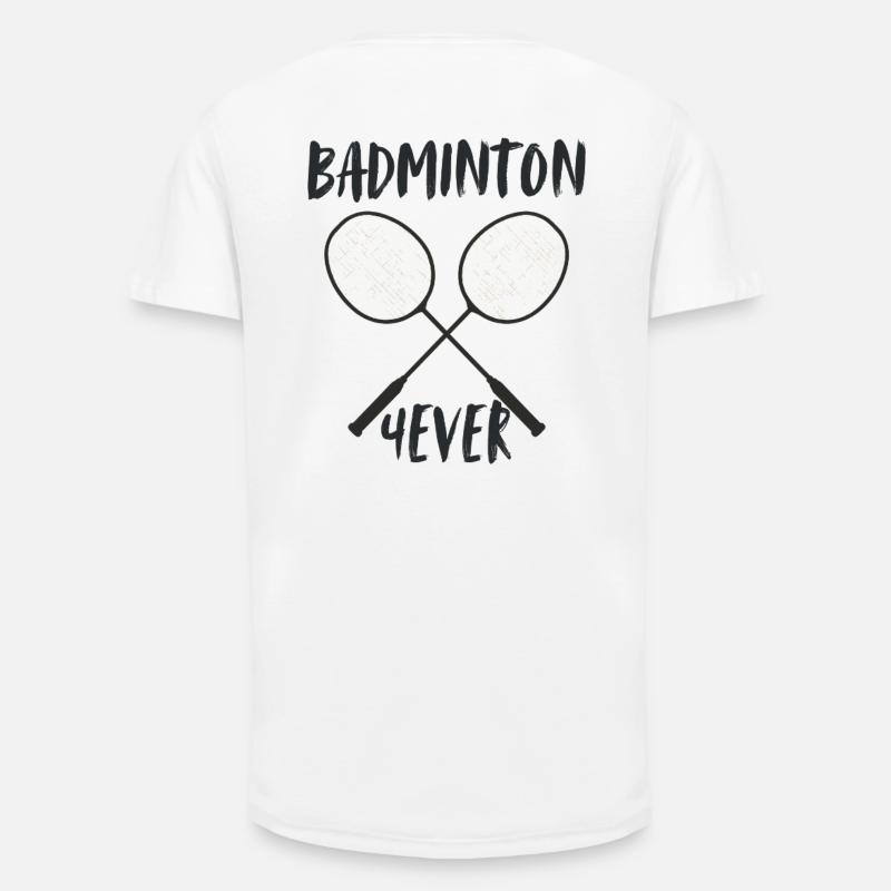 Badminton Forever Schläger - Long Fit Männer T-Shirt - Weiß