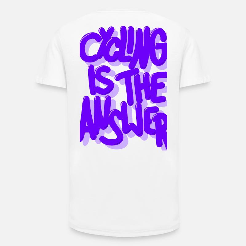 Cycling is the answer lila - Long Fit Männer T-Shirt - Weiß