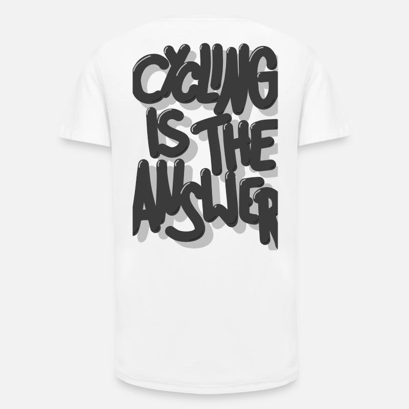 Cycling is the answer grau - Long Fit Männer T-Shirt - Weiß