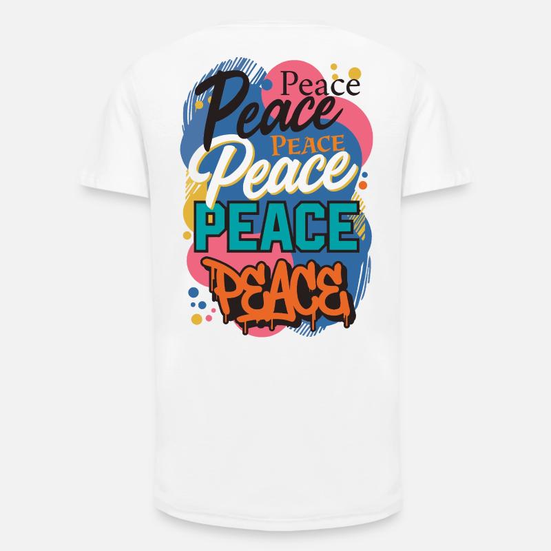 Peace as graffiti - Long Fit Men's T-Shirt - white