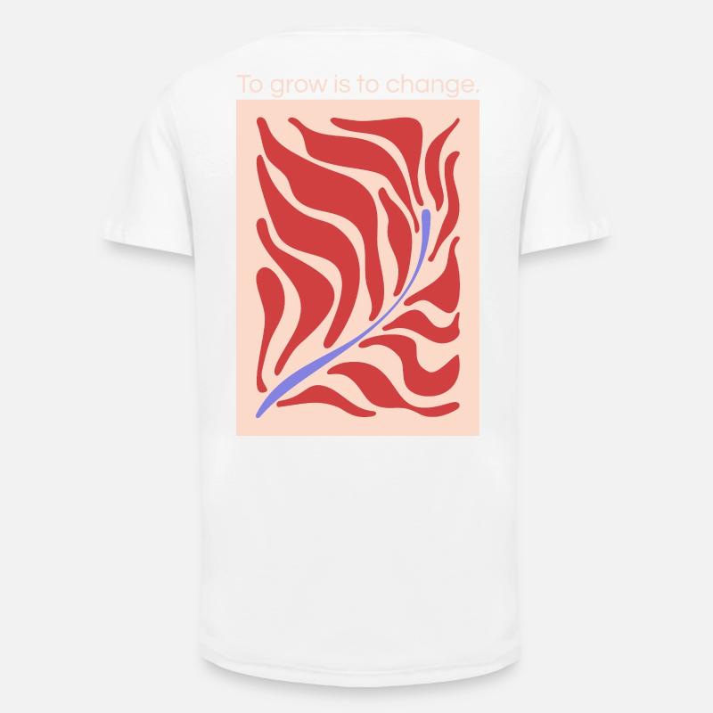 Growth through change – leaf shape pattern - Long Fit Men's T-Shirt - white