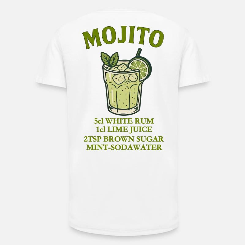 Mojito Design mit Limette und Minze - Long Fit Männer T-Shirt - Weiß
