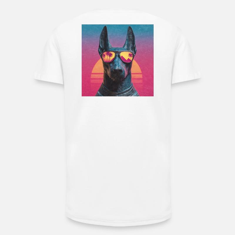 Anubis Synthwave - God on Vacation - Long Fit Men's T-Shirt - white