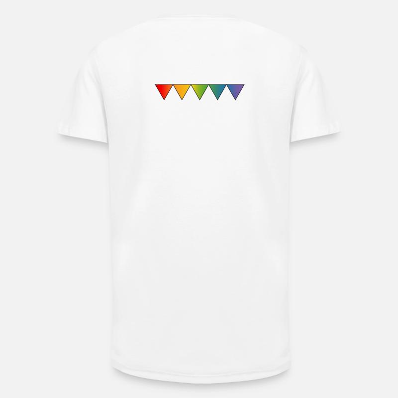 Regenbogen queer triangles - Long Fit Männer T-Shirt - Weiß