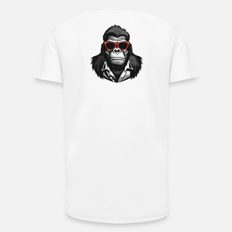 Gorilla, Affe, Primat - Long Fit Männer T-Shirt - Weiß