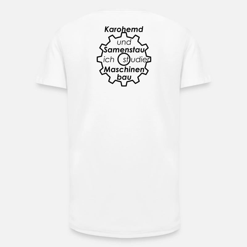 Unispruch "Karohemd und Samenstau" Studenten - Long Fit Männer T-Shirt - Weiß