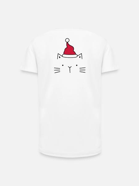Cat Santa Claus Christmas hat Christmas - Long Fit Men's T-Shirt - white