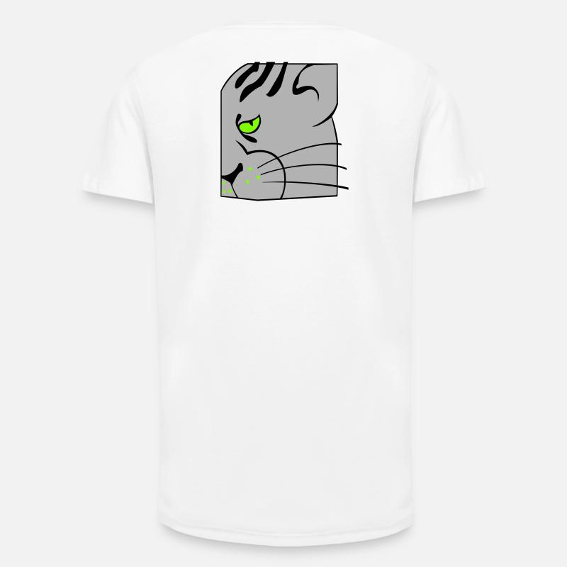 Katze - Long Fit Männer T-Shirt - Weiß