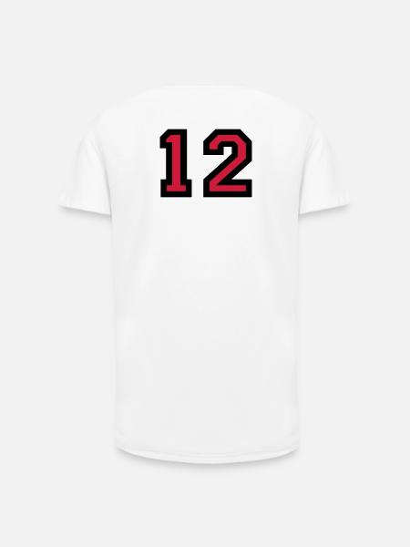 The number 12 - number twelve - Long Fit Men's T-Shirt - white