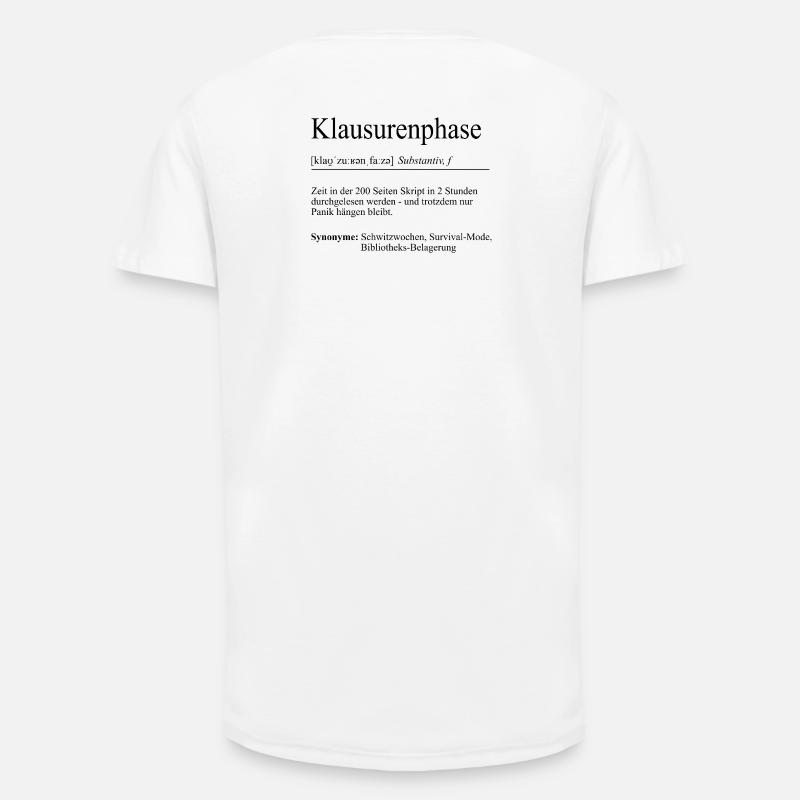Unispruch "Exam Phase" Gift, Students - Long Fit Men's T-Shirt - white