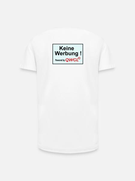 Keine Werbung powered by - Long Fit Männer T-Shirt - Weiß