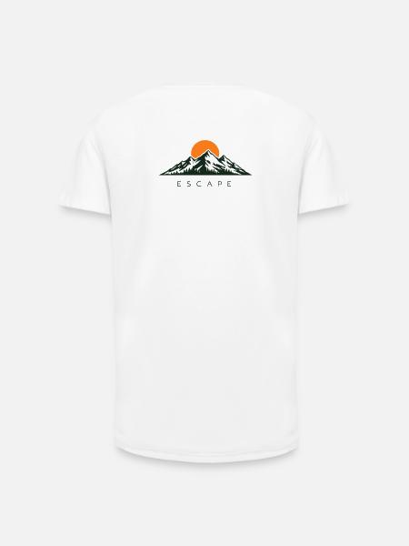 Escape Mountain Retro Nature Shirt - Long Fit Men's T-Shirt - white