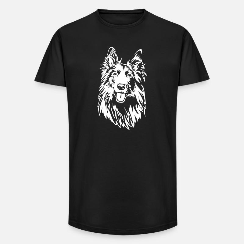 Groenendael head "Black Edition" - Long Fit Men's T-Shirt - black