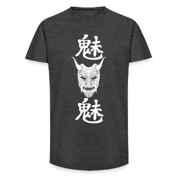 Manga white demon - Long Fit Men's T-Shirt - charcoal grey - Front - AI Model Male 185 light (185cm)