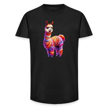 Alpaca - Long Fit Men's T-Shirt - black - Front - AI Model Male 185 light (185cm)
