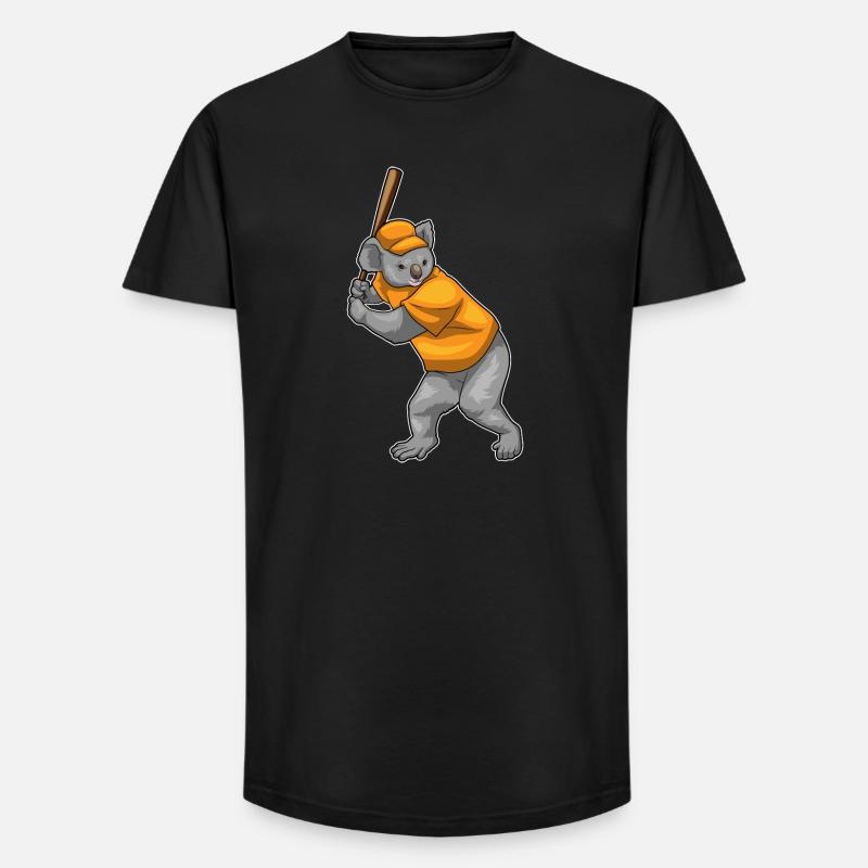 Koala Baseball Baseballschläger - Long Fit Männer T-Shirt - Schwarz