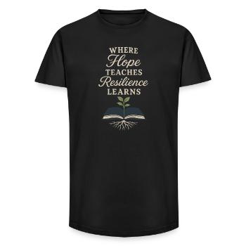 Personnel pour l'enseignant en éducation alternative Deuxième - T-shirt coupe longue homme - noir - Devant - AI Model Male 185 light (185cm)