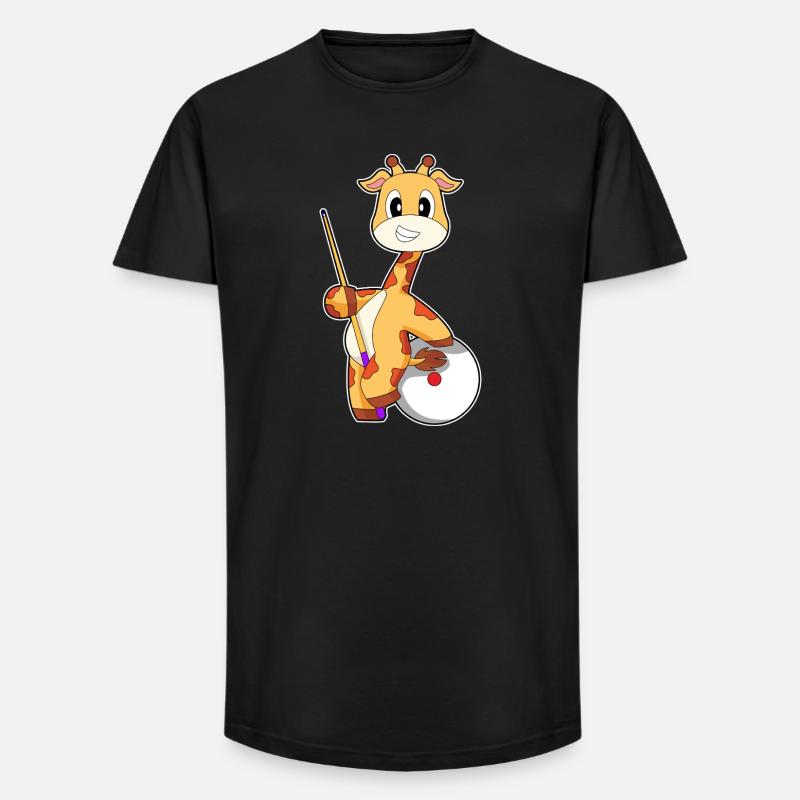 Giraffe Billiard Queue Sport - Long Fit Männer T-Shirt - Schwarz