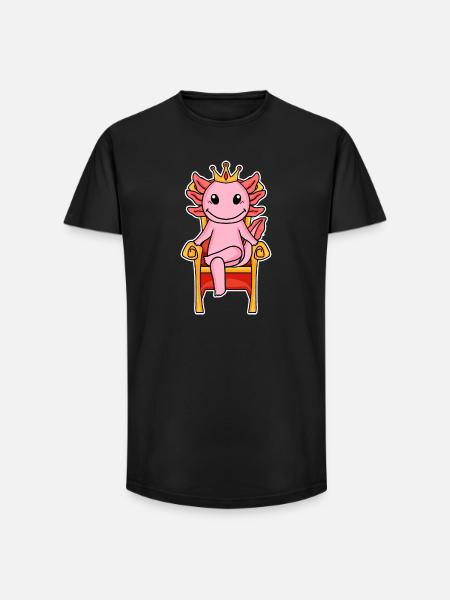 Axolotl motif children's king - Long Fit Men's T-Shirt - black