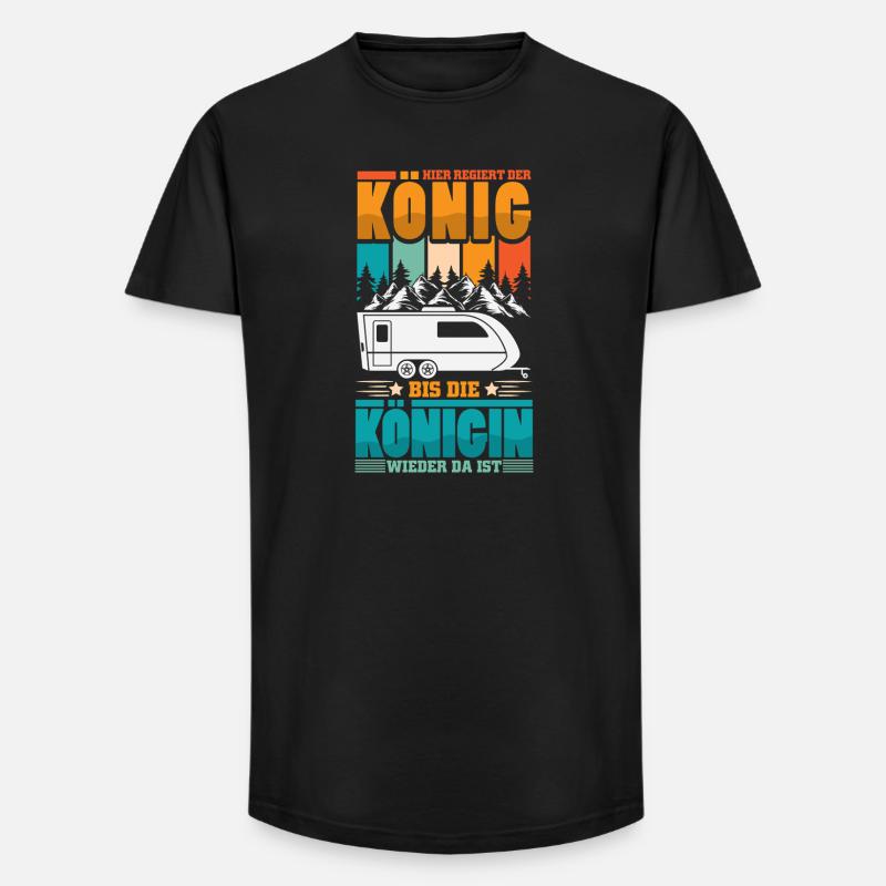 Camper Camping Wohnwagen Spruch - Long Fit Männer T-Shirt - Schwarz