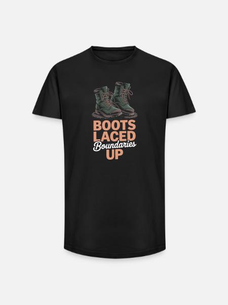 Women's solo hiker empowerment trail - Long Fit Men's T-Shirt - black