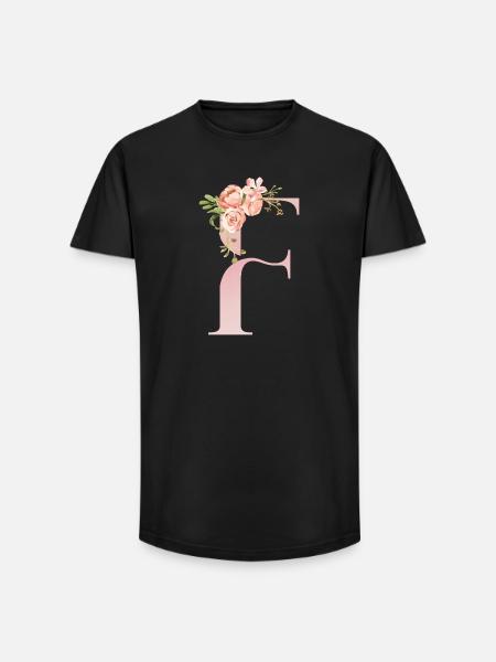 Romantic pastel floral F - Long Fit Men's T-Shirt - black