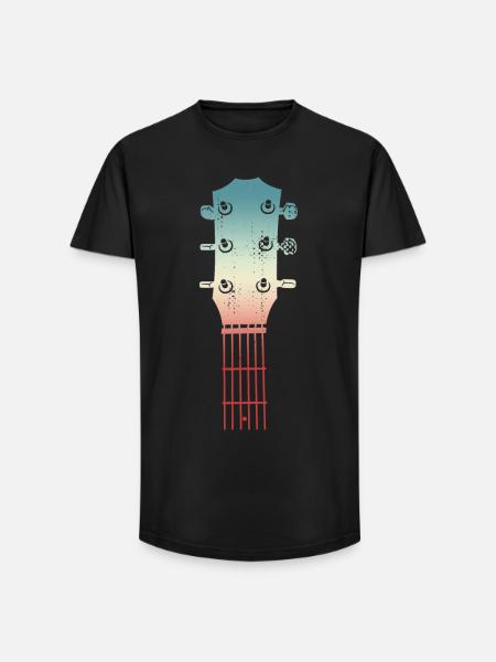 Sketch of a guitar headstock - Long Fit Men's T-Shirt - black