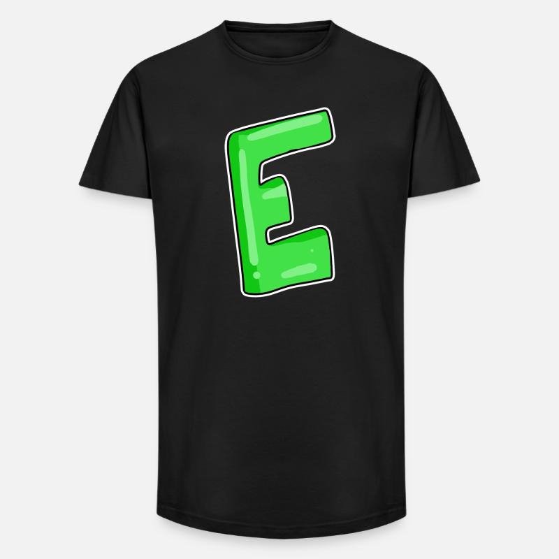 Buchstabe E Anfangsbuchstabe - Long Fit Männer T-Shirt - Schwarz