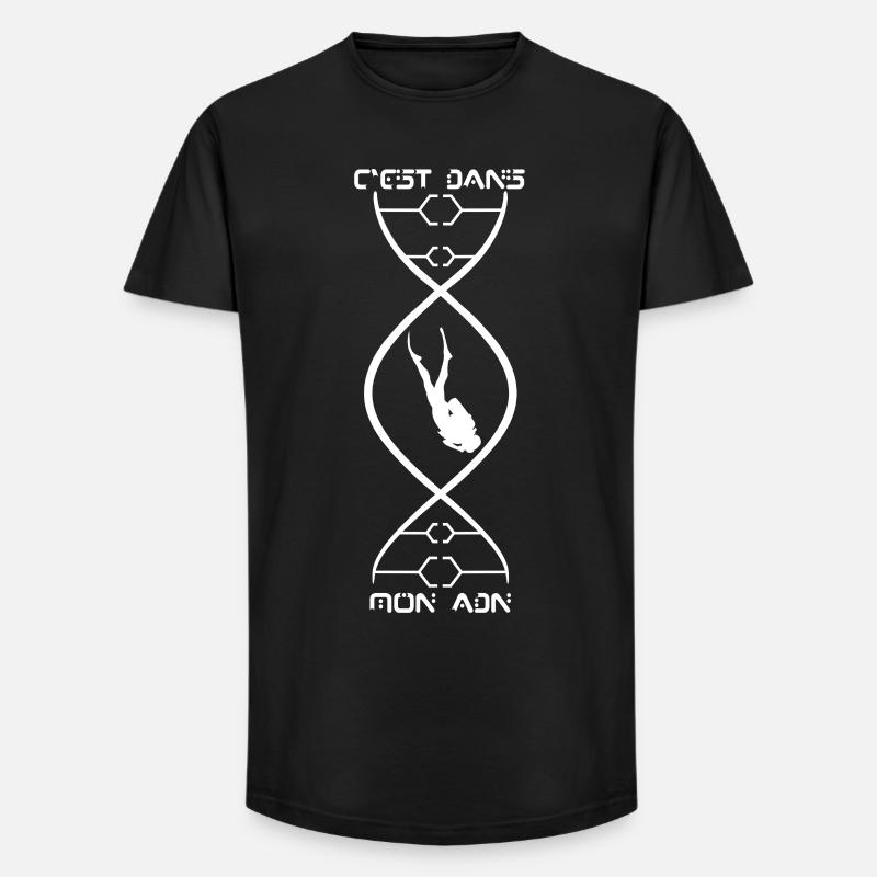 C'est dans mon ADN - T-shirt coupe longue homme - noir