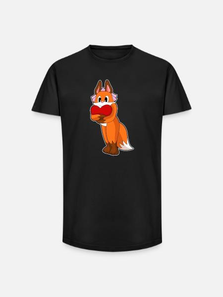 Fox Bride Heart Wedding - Long Fit Men's T-Shirt - black