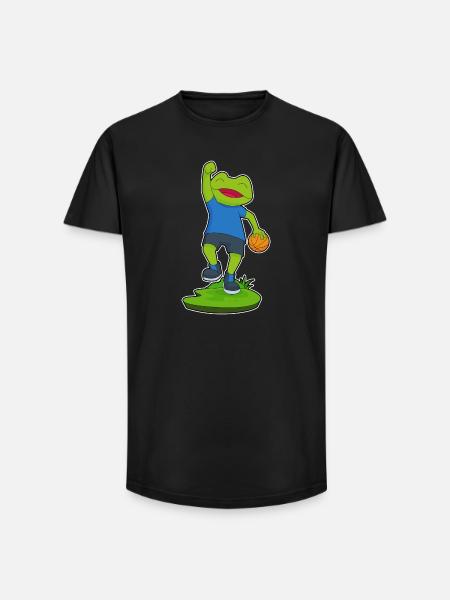 Frog Basketball Player Basketball - Long Fit Men's T-Shirt - black