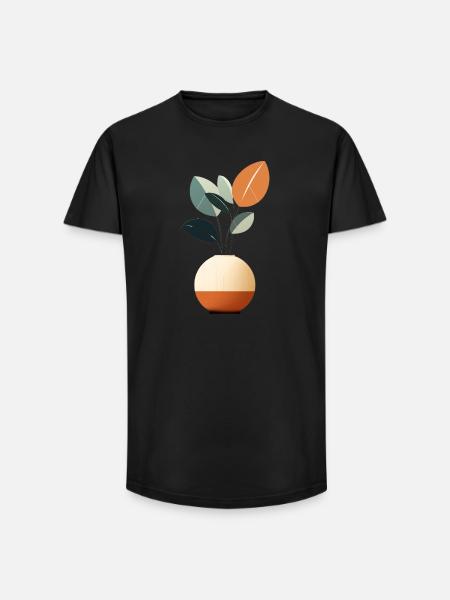 Minimalist Flowers - Long Fit Men's T-Shirt - black