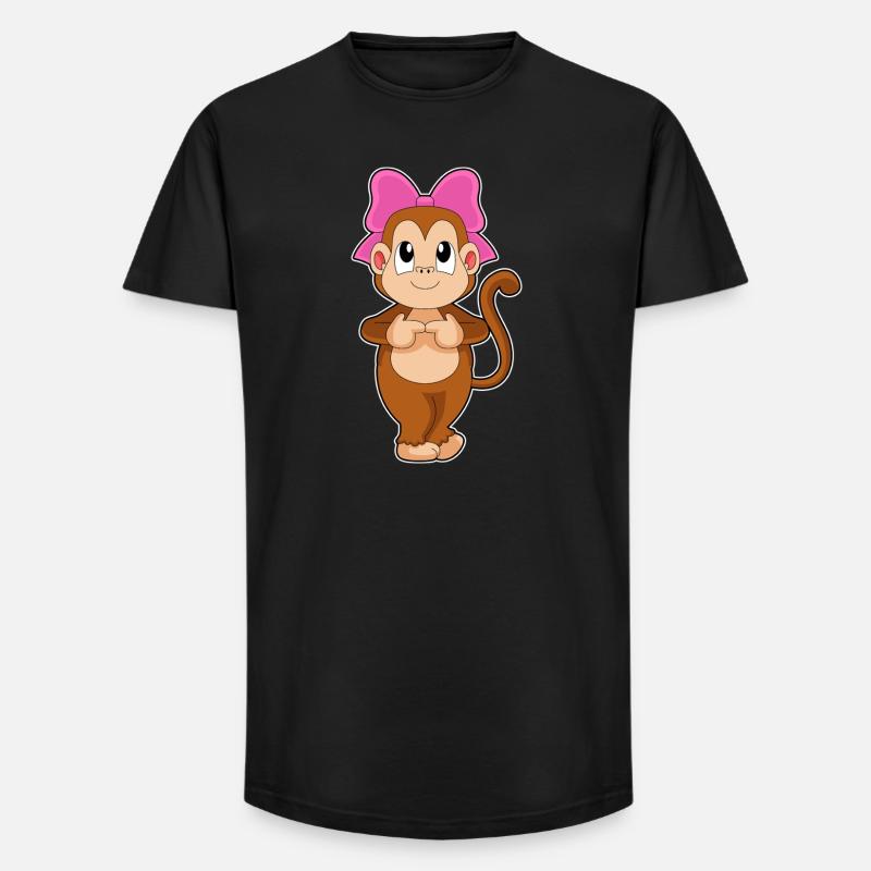 Monkey Bow - Long Fit Men's T-Shirt - black