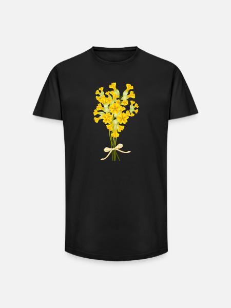 Cowslip Bouquet - Spring Illustration - Long Fit Men's T-Shirt - black