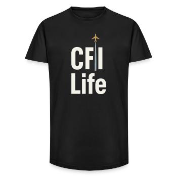 Flight Instructor Cfi Pilot Aviation Instructor - Long Fit Men's T-Shirt - black - Front - AI Model Male 185 light (185cm)