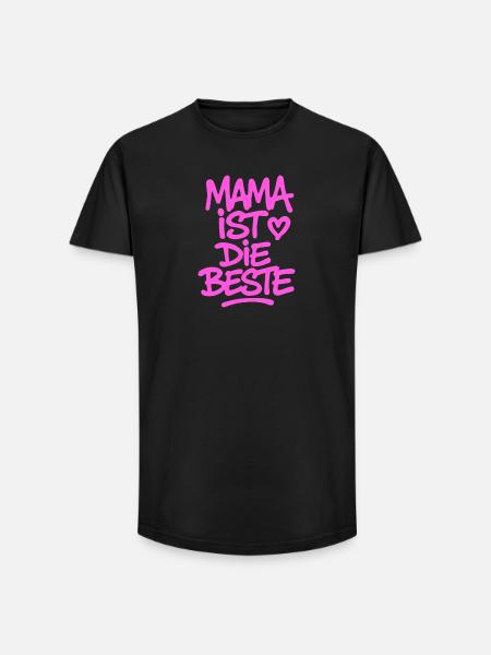mama_ist_die_beste_pink - Long Fit Männer T-Shirt - Schwarz
