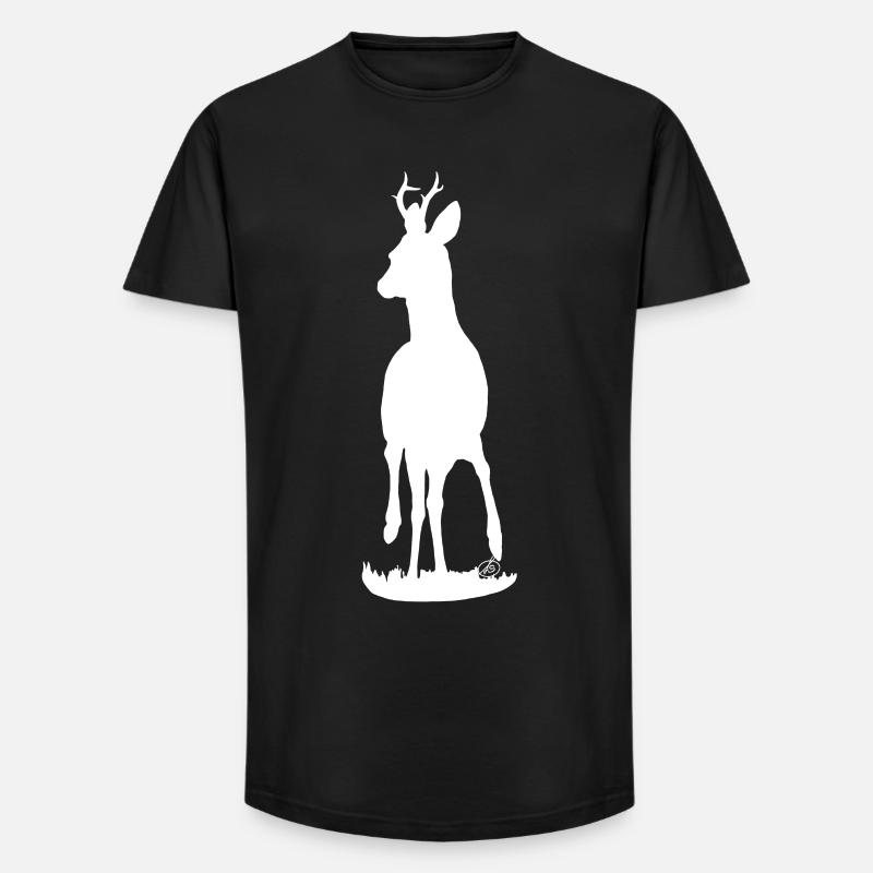 stolzer Rehbock (weiß) - Long Fit Männer T-Shirt - Schwarz