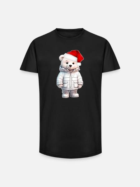 Bear Christmas - Long Fit Men's T-Shirt - black
