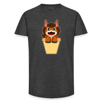 Horse Cream Cone - Long Fit Men's T-Shirt - charcoal grey - Front - AI Model Male 185 light (185cm)