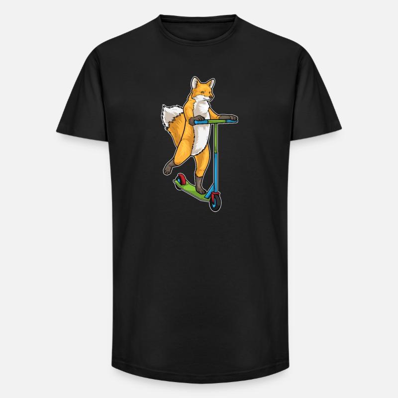 Fuchs Tretroller - Long Fit Männer T-Shirt - Schwarz