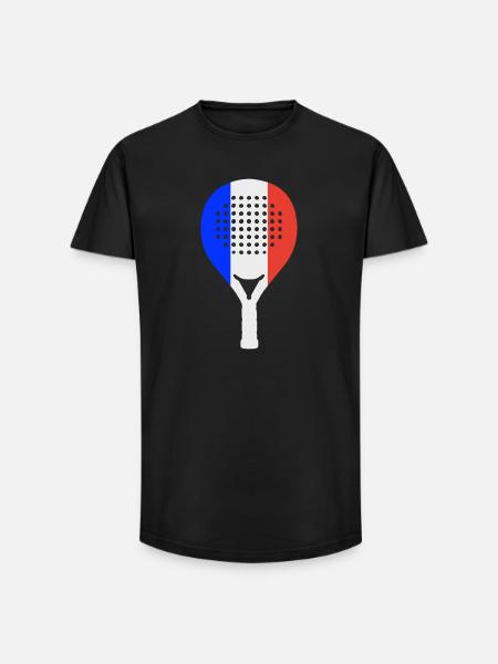 Padel-Frankreich - Long Fit Männer T-Shirt - Schwarz
