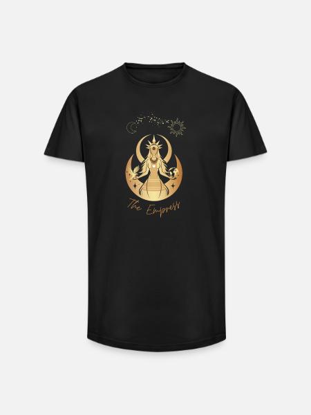 The Empress l'Impératrice Déesse dorée - T-shirt coupe longue homme - noir