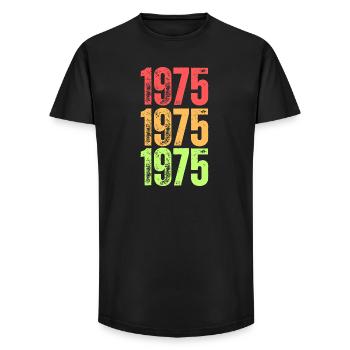 1975 Vintage Birthday Retro 51-jähriges Jubiläum - Long Fit Männer T-Shirt - Schwarz - Vorne - AI Model Male 185 light (185cm)